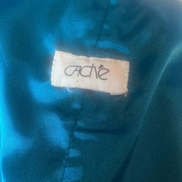 Caché Strapless Teal Cocktail Dress size Small - Picture 7 of 11